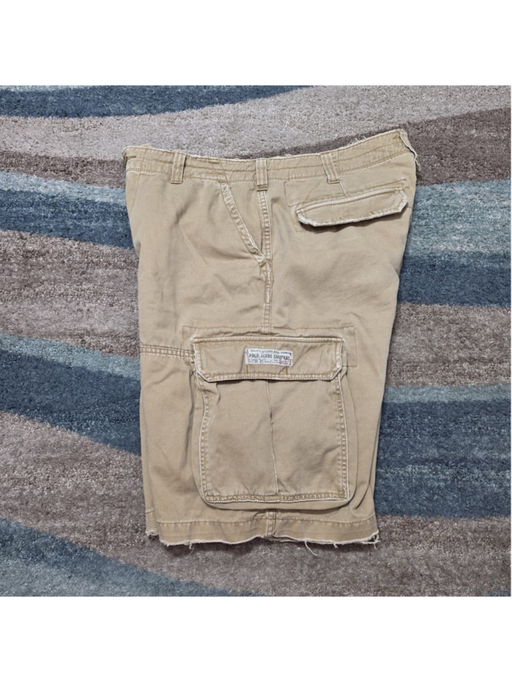 Vintage Polo Jeans Company Ralph Lauren Cargo Shorts Mens 34 Khaki Y2K Utility